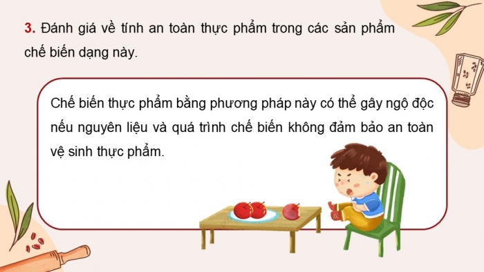 Giáo án điện tử Công nghệ 9 Chế biến thực phẩm Cánh diều Bài 8: Chế biến thực phẩm không sử dụng nhiệt