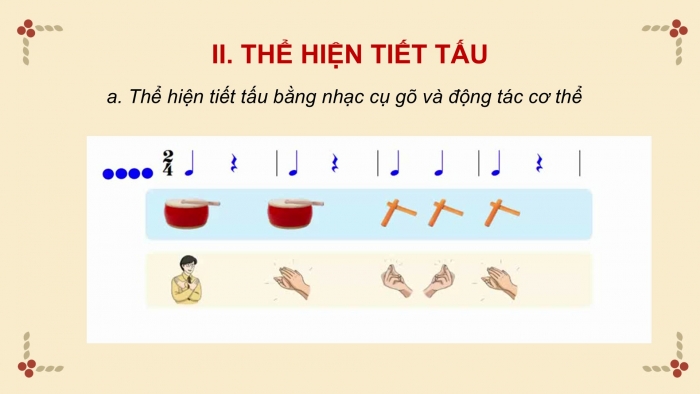 Giáo án PPT Âm nhạc 6 cánh diều Tiết 2: Ôn tập bài hát Mùa xuân em tới trường, kết hợp gõ đệm bằng nhạc cụ gõ và động tác cơ thể, Nghe bài hát Mùa xuân đầu tiên, Nhạc sĩ Văn Cao