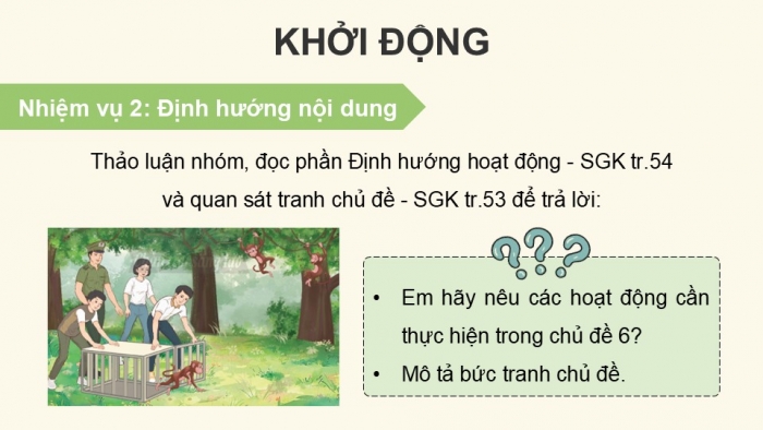 Giáo án điện tử Hoạt động trải nghiệm 12 chân trời bản 2 Chủ đề 6: Bảo tồn động vật, thực vật và cảnh quan thiên nhiên (P1)