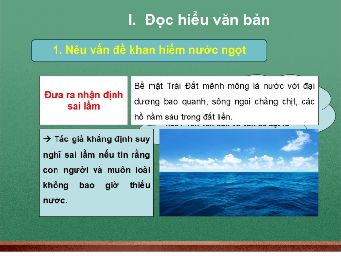 Giáo án PPT Ngữ văn 6 cánh diều Bài 8: Khan hiếm nước ngọt