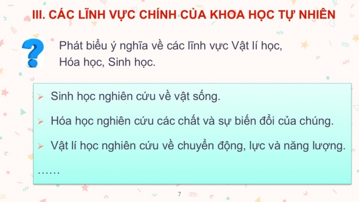 Giáo án PPT KHTN 6 kết nối Bài 1: Giới thiệu về Khoa học tự nhiên