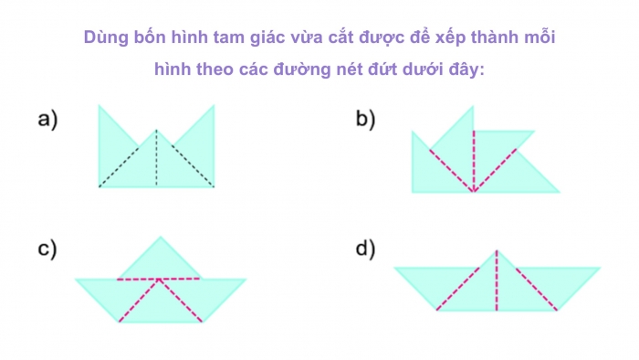 Giáo án PPT Toán 2 kết nối Bài 27: Thực hành gấp, cắt, ghép, xếp hình. Vẽ đoạn thẳng