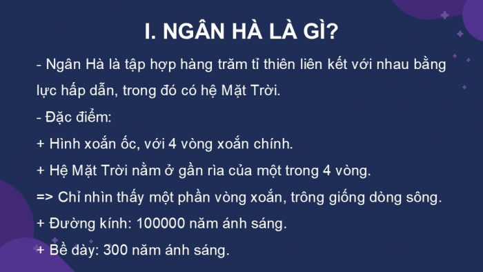 Giáo án PPT KHTN 6 kết nối Bài 55: Ngân Hà