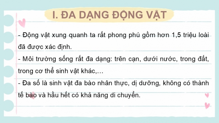 Giáo án PPT KHTN 6 kết nối Bài 36: Động vật