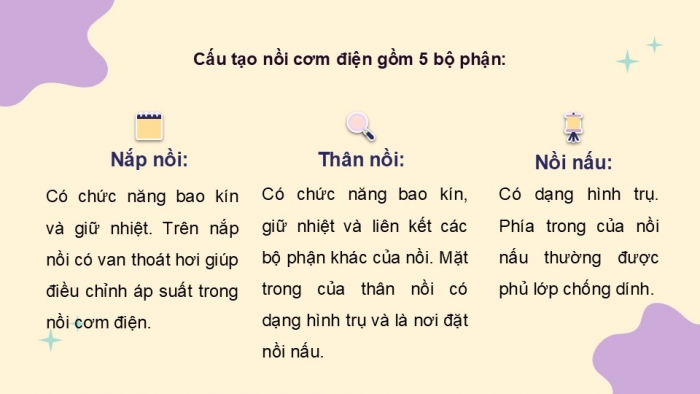 Giáo án PPT Công nghệ 6 kết nối Bài 12: Nồi cơm điện