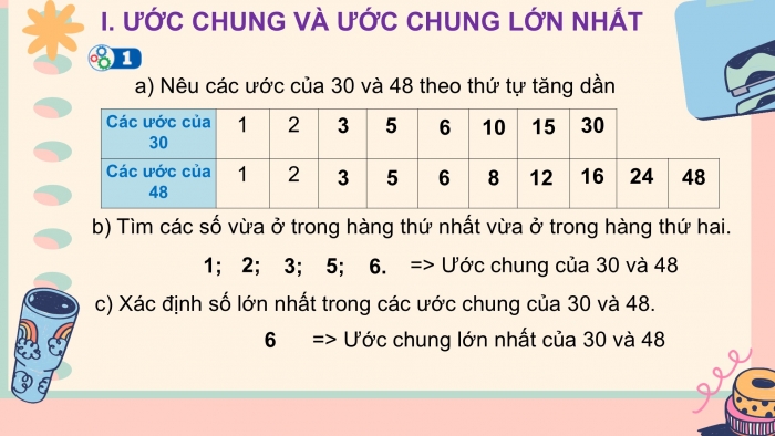 Giáo án PPT Toán 6 cánh diều Bài 12: Ước chung và ước chung lớn nhất