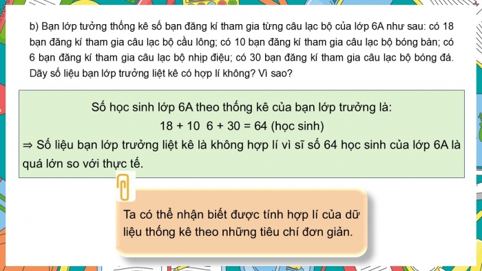 Giáo án PPT Toán 6 cánh diều Bài 1: Thu thập, tổ chức, biểu diễn, phân tích và xử lí dữ liệu