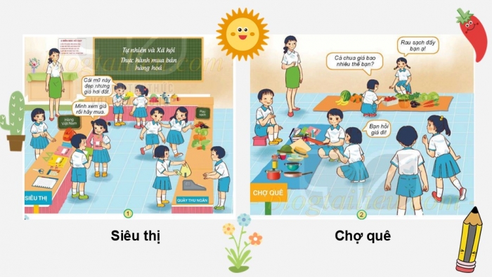 Giáo án PPT Tự nhiên và Xã hội 2 kết nối Bài 12: Thực hành mua bán hàng hóa