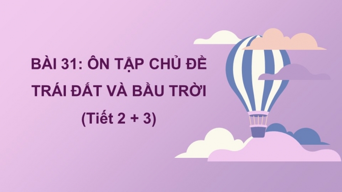 Giáo án PPT Tự nhiên và Xã hội 2 kết nối Bài 31: Ôn tập chủ đề Trái Đất và bầu trời