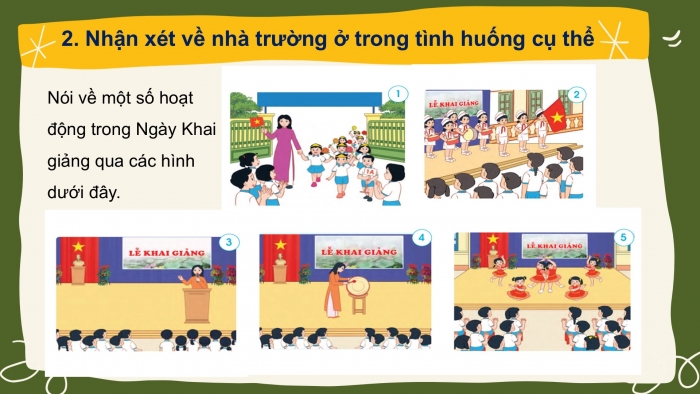 Giáo án PPT Tự nhiên và Xã hội 2 cánh diều Bài 5: Một số sự kiện ở trường học