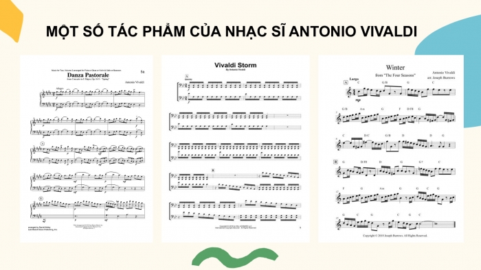 Giáo án PPT Âm nhạc 6 chân trời Tiết 12: Nhạc sĩ Antonio Vivaldi, Nghe trích đoạn tác phẩm Concerto số 3 Mùa thu