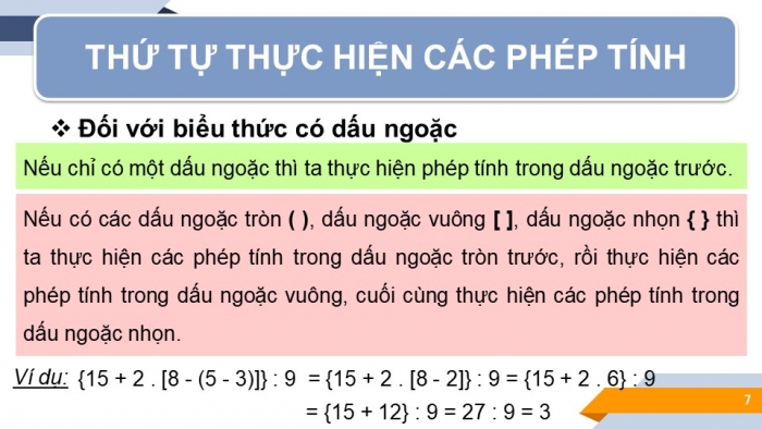 Giáo án PPT Toán 6 chân trời Bài 5: Thứ tự thực hiện các phép tính