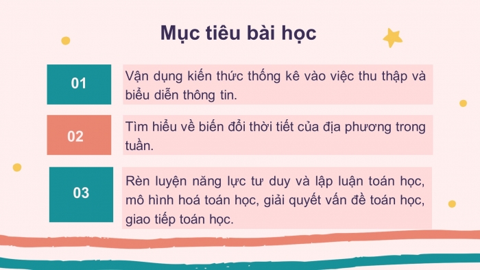 Giáo án PPT Toán 6 chân trời Bài 5 Hoạt động thực hành và trải nghiệm: Thu thập dữ liệu về nhiệt độ trong tuần tại địa phương