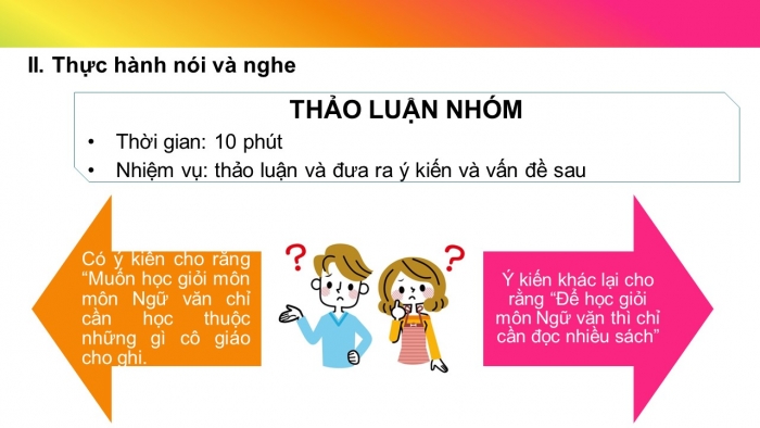 Giáo án PPT Ngữ văn 6 chân trời Bài 1: Thảo luận nhóm nhỏ về một vấn đề cần có giải pháp thống nhất