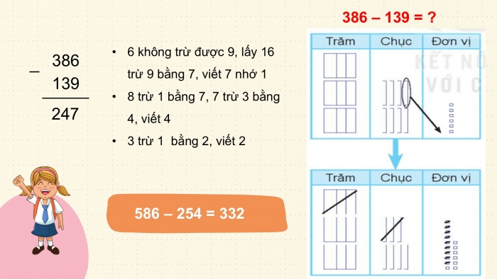 Giáo án PPT Toán 2 kết nối Bài 62: Phép trừ (có nhớ) trong phạm vi 1 000