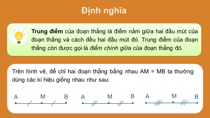 Giáo án PPT Toán 6 chân trời Bài 5: Trung điểm của đoạn thẳng