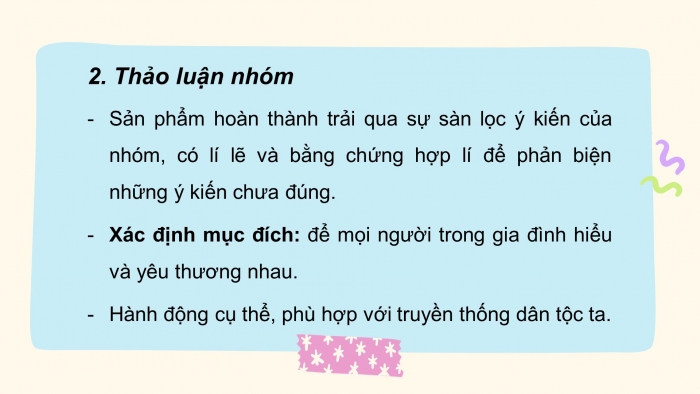 Giáo án PPT Ngữ văn 6 chân trời Bài 7: Thảo luận nhóm nhỏ về một vấn đề cần có giải pháp thống nhất