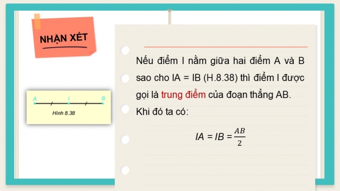 Giáo án PPT Toán 6 kết nối Bài 35: Trung điểm của đoạn thẳng