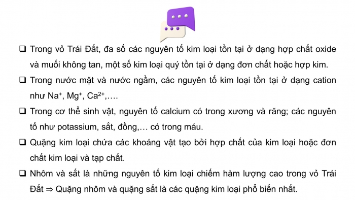 Giáo án điện tử Hóa học 12 cánh diều Bài 15: Tách kim loại và tái chế kim loại