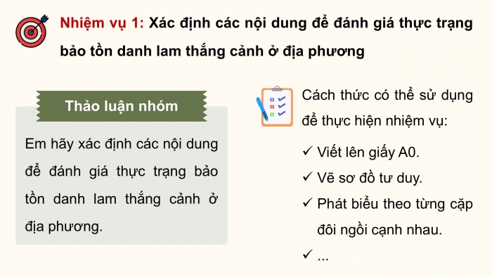 Giáo án điện tử Hoạt động trải nghiệm 12 cánh diều Chủ đề 6: Bảo vệ cảnh quan thiên nhiên và sự đa dạng sinh học (P2)