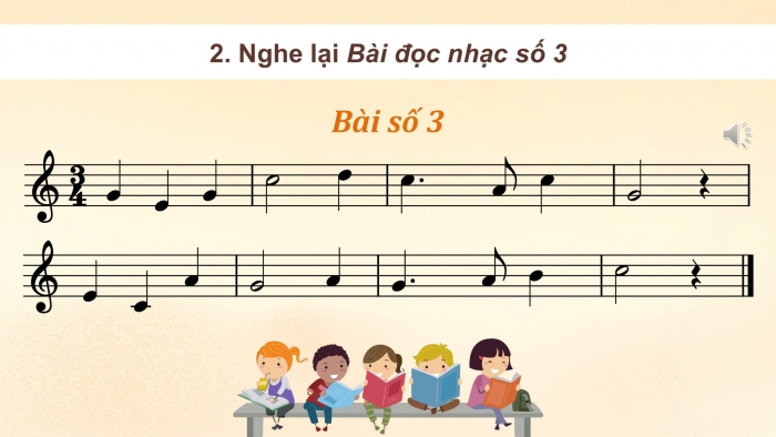 Giáo án điện tử Âm nhạc 5 kết nối Tiết 20: Thường thức âm nhạc Nhạc sĩ Bùi Đình Thảo và bài hát Sách bút thân yêu ơi!, Ôn đọc nhạc Bài số 3