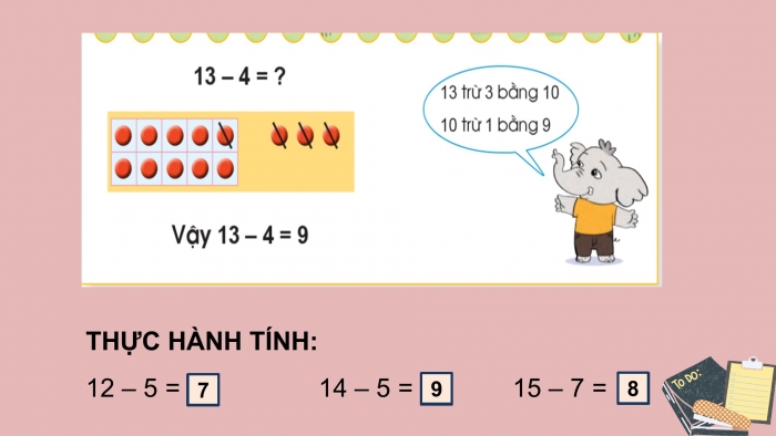 Giáo án PPT Toán 2 cánh diều bài Phép trừ (có nhớ) trong phạm vi 20 (tiếp theo)