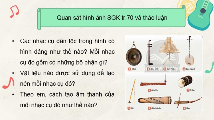 Giáo án điện tử Mĩ thuật 5 chân trời bản 1 Bài 3: Mô hình nhạc cụ dân tộc