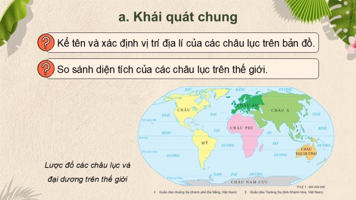 Giáo án điện tử Lịch sử và Địa lí 5 kết nối Bài 22: Các châu lục và đại dương trên thế giới