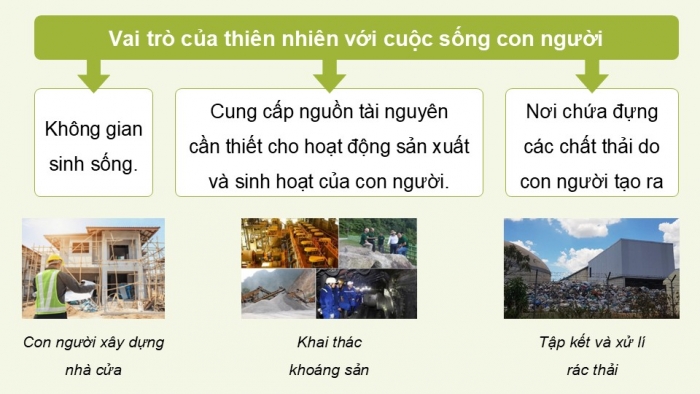 Giáo án điện tử Lịch sử và Địa lí 5 kết nối Bài 26: Xây dựng thế giới xanh - sạch - đẹp