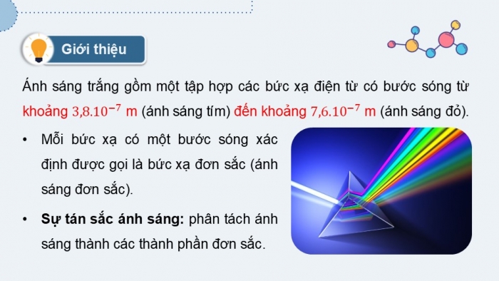 Giáo án điện tử chuyên đề Vật lí 12 kết nối Bài 11: Quang phổ vạch của nguyên tử