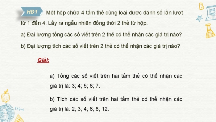 Giáo án điện tử chuyên đề Toán 12 chân trời Bài 1: Biến ngẫu nhiên rời rạc