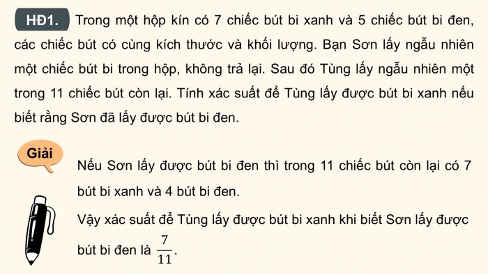 Giáo án điện tử Toán 12 kết nối Bài 18: Xác suất có điều kiện