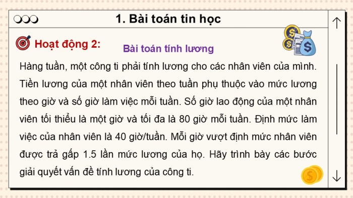 Giáo án điện tử Tin học 9 kết nối Bài 15: Bài toán tin học