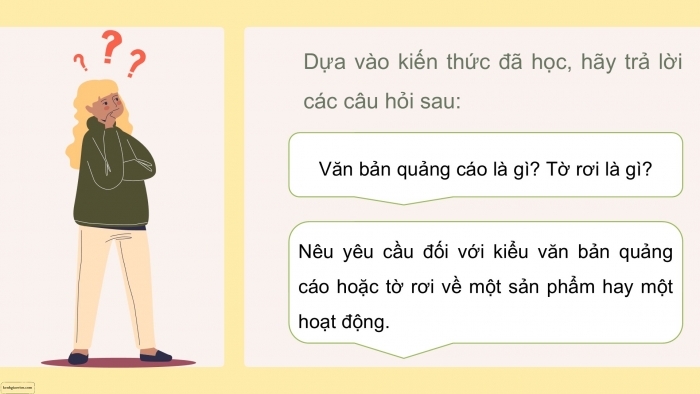 Giáo án PPT dạy thêm Ngữ văn 9 Chân trời bài 6: Viết văn bản quảng cáo hoặc tờ rơi về một sản phẩm hay một hoạt động