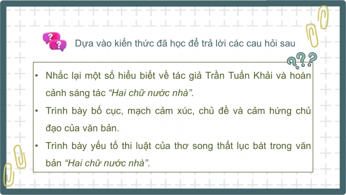 Giáo án PPT dạy thêm Ngữ văn 9 Chân trời bài 8: Hai chữ nước nhà (Trần Tuấn Khải)