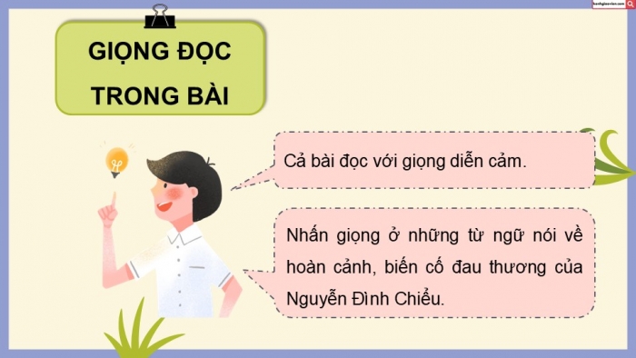 Giáo án điện tử Tiếng Việt 5 kết nối Bài 20: Cụ Đồ Chiểu