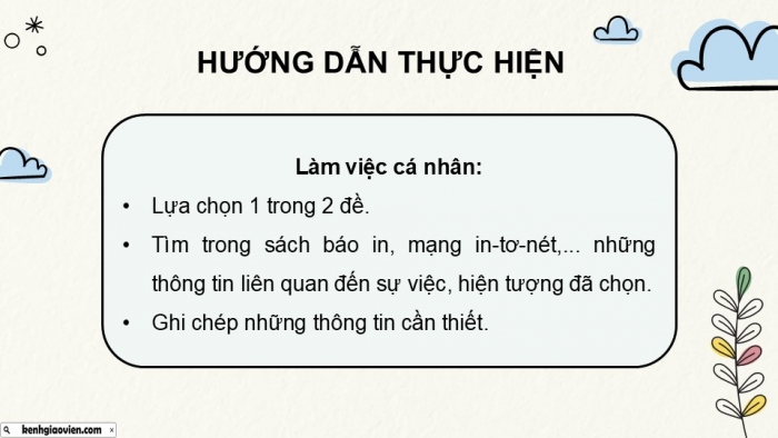 Giáo án điện tử Tiếng Việt 5 kết nối Bài 28: Tìm ý cho đoạn văn nêu ý kiến phản đối một sự việc, hiện tượng