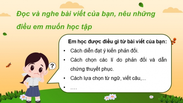 Giáo án điện tử Tiếng Việt 5 kết nối Bài 30: Đánh giá, chỉnh sửa đoạn văn nêu ý kiến phản đối một sự việc, hiện tượng