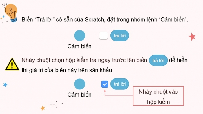 Giáo án điện tử Tin học 5 kết nối Bài 14: Sử dụng biến trong chương trình