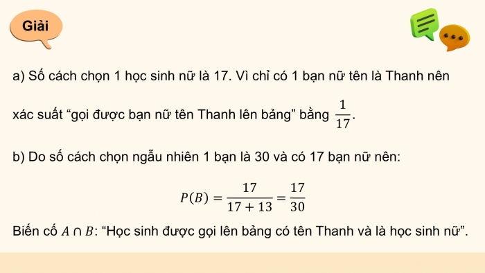 Giáo án điện tử Toán 12 cánh diều Bài 1: Xác suất có điều kiện