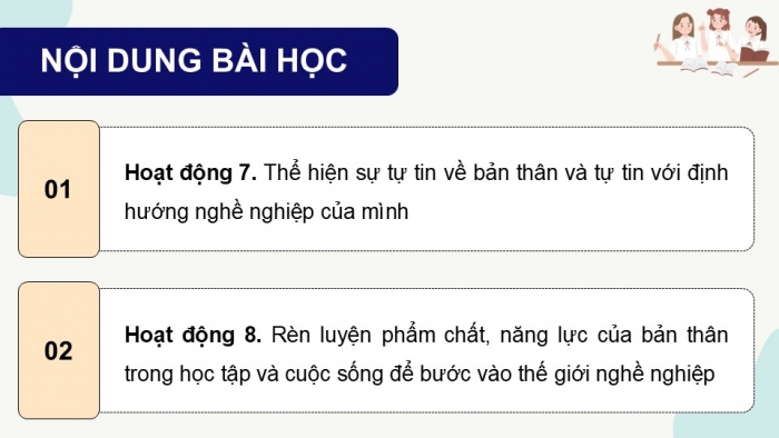 Giáo án điện tử Hoạt động trải nghiệm 12 kết nối Chủ đề 9 Tuần 4