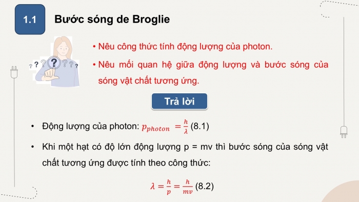 Giáo án điện tử chuyên đề Vật lí 12 chân trời Bài 8: Lưỡng tính sóng hạt