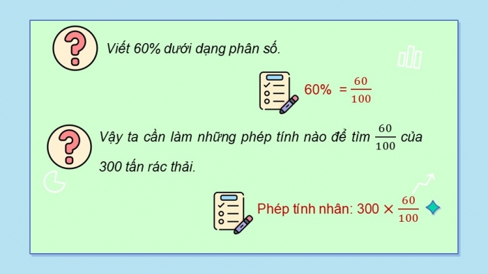 Giáo án điện tử Toán 5 kết nối Bài 41: Tìm giá trị phần trăm của một số