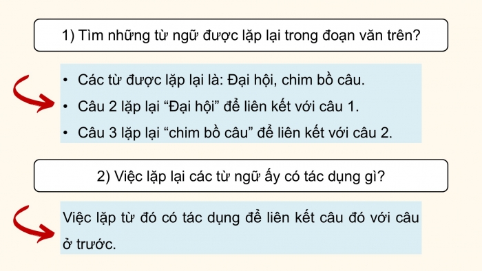 Giáo án điện tử Tiếng Việt 5 cánh diều Bài 16: Liên kết câu bằng cách lặp từ ngữ