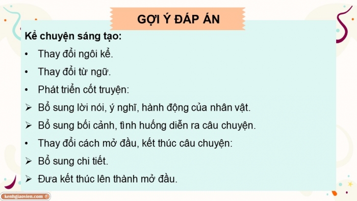 Giáo án điện tử Tiếng Việt 5 cánh diều Bài 18: Kể chuyện sáng tạo (Ôn tập)