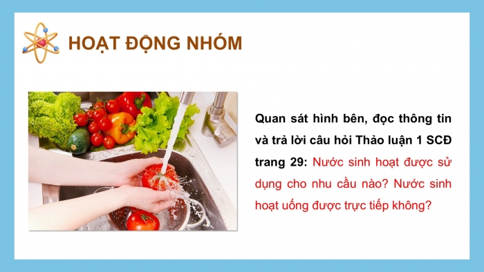 Giáo án điện tử chuyên đề Hoá học 12 chân trời Bài 5: Xử lí nước sinh hoạt