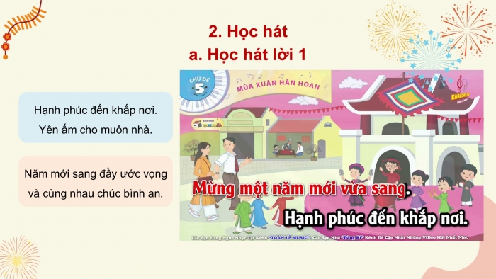 Giáo án PPT Âm nhạc 2 chân trời Tiết 2: Hát Một năm mới bình an