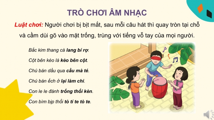 Giáo án PPT Âm nhạc 2 cánh diều Tiết 34 Ôn tập: Nghe nhạc, Đọc nhạc, Hát Bắc kim thang, Múa vui