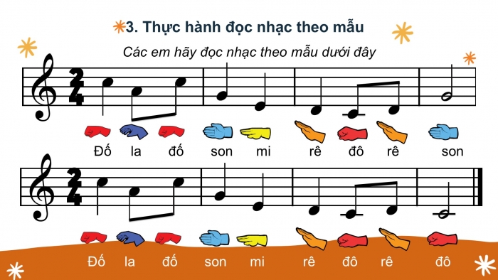 Giáo án PPT Âm nhạc 2 chân trời Tiết 3: Luyện hát Bắc kim thang, Luyện mẫu âm, thực hành đọc nhạc theo kí hiệu bàn tay