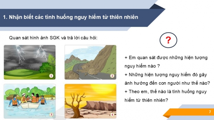 Giáo án PPT Công dân 6 cánh diều Bài 8: Ứng phó với các tình huống nguy hiểm từ thiên nhiên